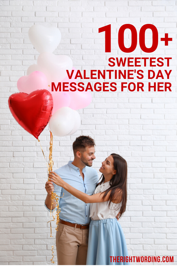 Happy Valentine's Day Wife! 100+ Sweetest Valentine Messages For Her, Cute and romantic Valentines quotes and wishes #valentinesday #valentine #valentines #valentinesdayquotes #valentinesdaymessages #lovequotes #lovemessages